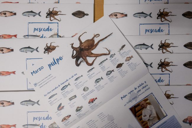 calendario de pescado realizado en papel reciclado por una imprenta online ecológica