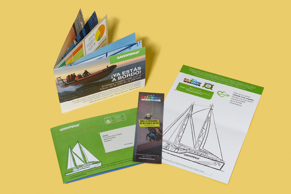 Vista completa del Wellcome pack para Greenpeace