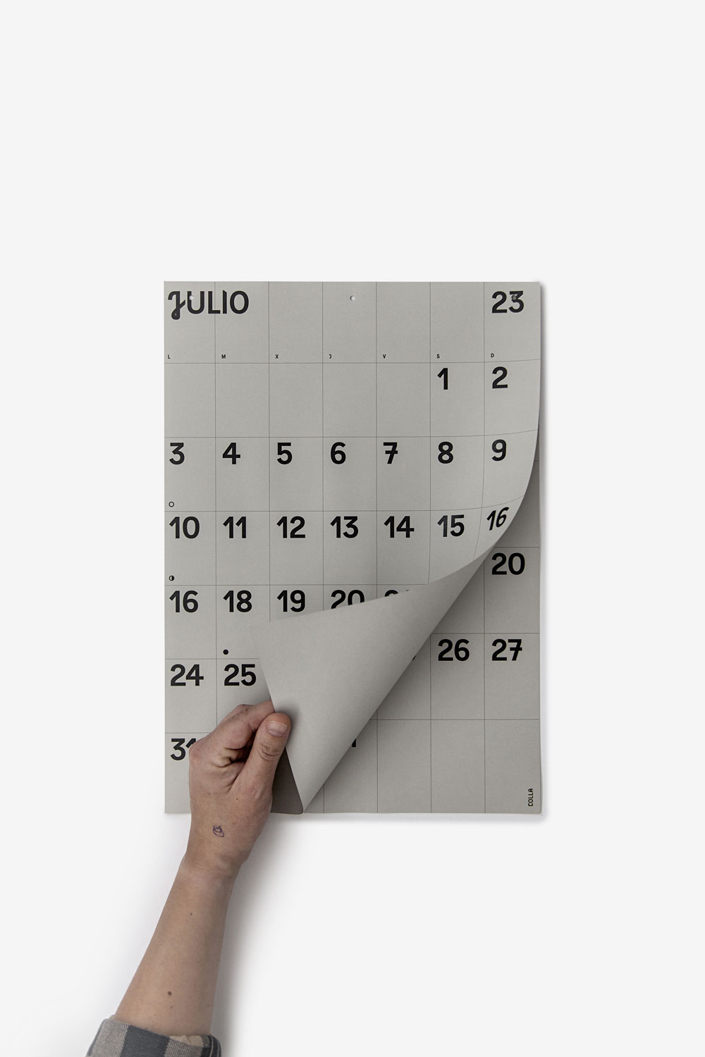 Calendario pared Colla Paper